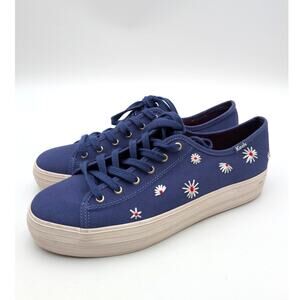 Keds Triple Kick Platform Sneaker Shoes Women's Navy Canvas Size US9M EU40